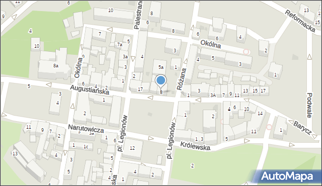 Wieluń, Plac Legionów, 8, mapa Wieluń