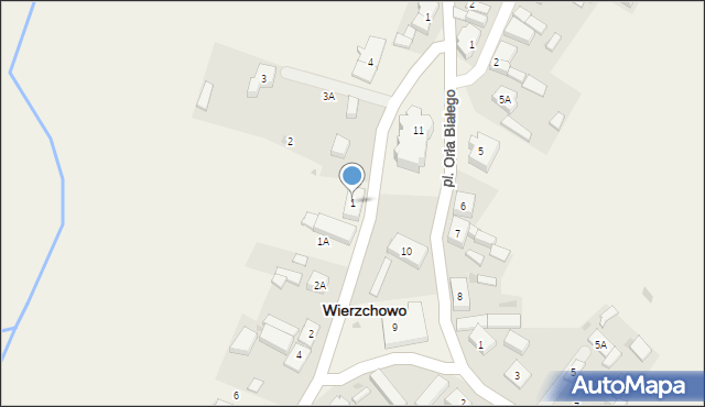 Wierzchowo, Plac Orła Białego, 1, mapa Wierzchowo