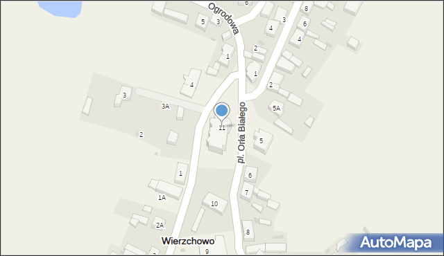 Wierzchowo, Plac Orła Białego, 11, mapa Wierzchowo