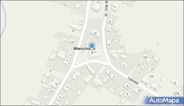 Wierzchowo, Plac Orła Białego, 9, mapa Wierzchowo