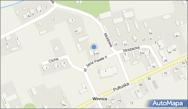 Winnica, Plac Jana Pawła II, 3, mapa Winnica