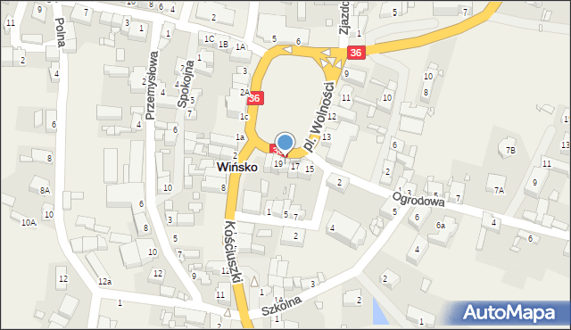 Wińsko, Plac Wolności, 18, mapa Wińsko