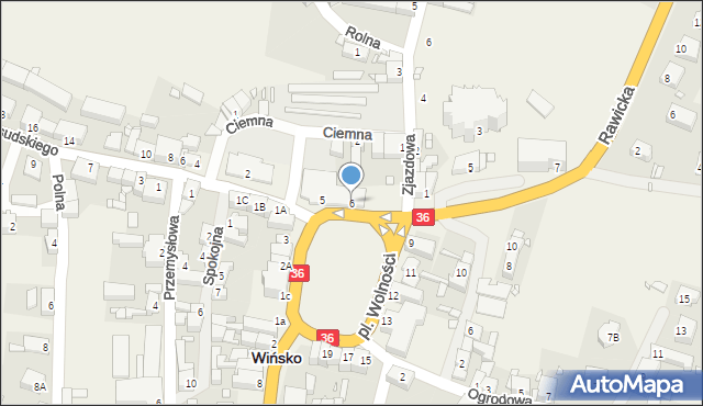 Wińsko, Plac Wolności, 6, mapa Wińsko