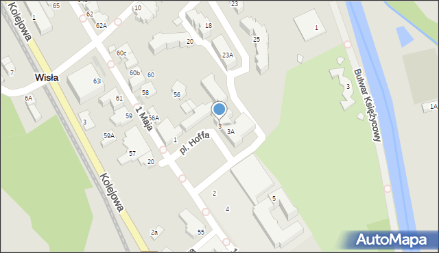 Wisła, Plac Hoffa Bogumiła, 3, mapa Wisła