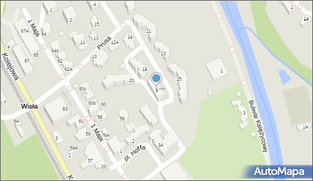 Wisła, Plac Hoffa Bogumiła, 4, mapa Wisła
