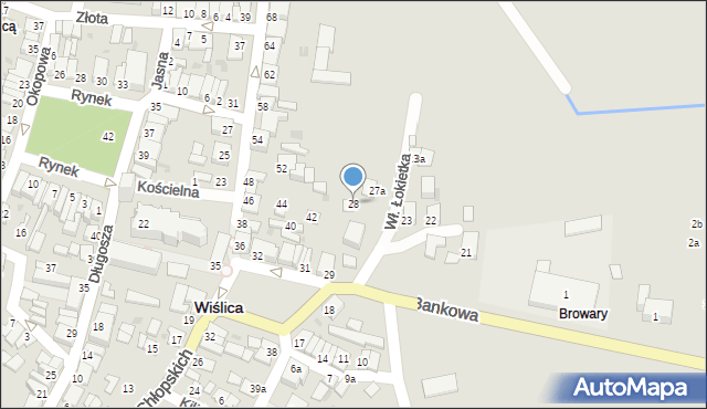 Wiślica, Plac Solny, 28, mapa Wiślica