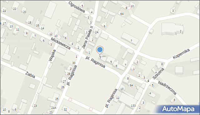 Wizna, Plac Raginisa Władysława, kpt., 3, mapa Wizna