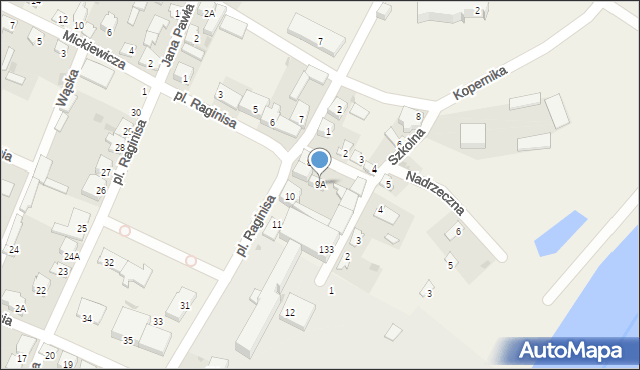 Wizna, Plac Raginisa Władysława, kpt., 9A, mapa Wizna