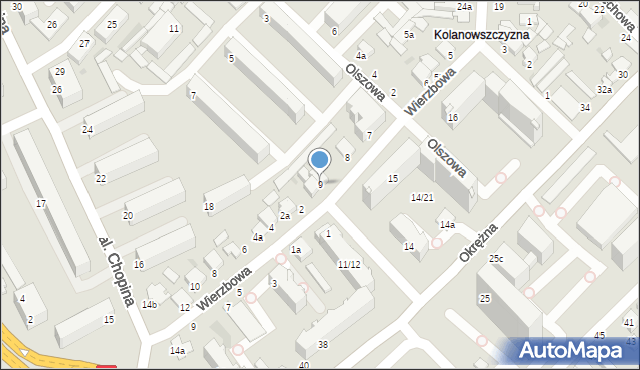 Włocławek, Plac Kolanowszczyzna, 9, mapa Włocławka