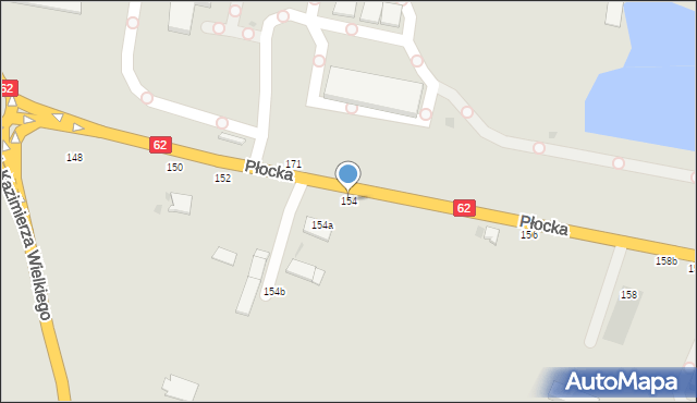 Włocławek, Płocka, 154, mapa Włocławka