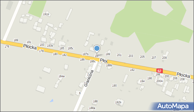 Włocławek, Płocka, 197, mapa Włocławka