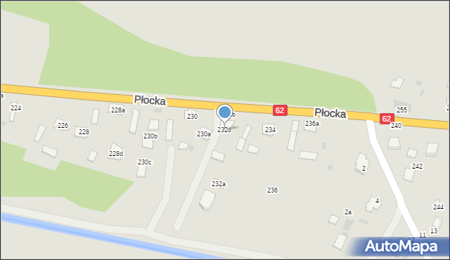 Włocławek, Płocka, 232d, mapa Włocławka