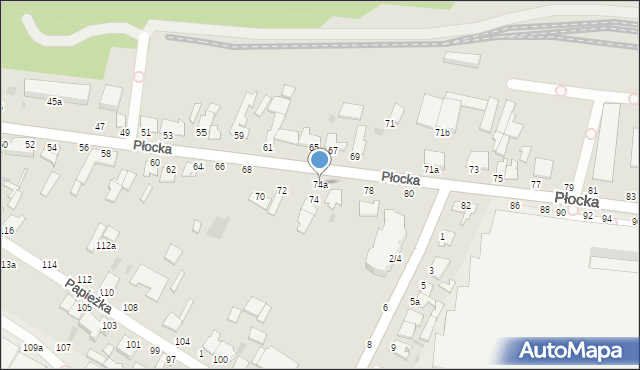 Włocławek, Płocka, 74a, mapa Włocławka