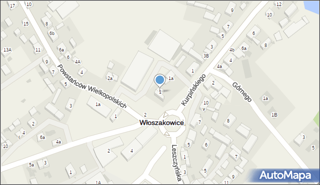 Włoszakowice, Plac 21 Października, 1, mapa Włoszakowice