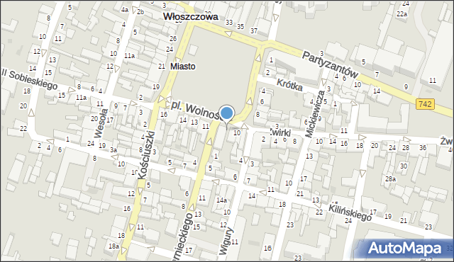Włoszczowa, Plac Wolności, 11a, mapa Włoszczowa