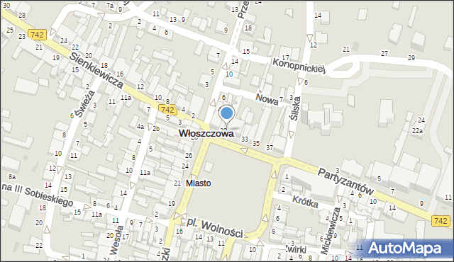 Włoszczowa, Plac Wolności, 31, mapa Włoszczowa