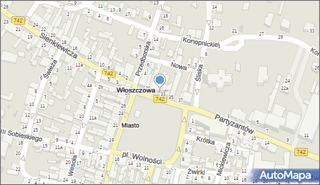 Włoszczowa, Plac Wolności, 33a, mapa Włoszczowa