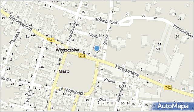 Włoszczowa, Plac Wolności, 39, mapa Włoszczowa