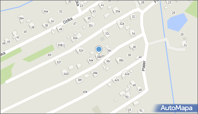Wodzisław Śląski, Plater Emilii, 34d, mapa Wodzisławia Śląskiego