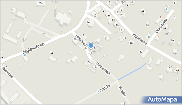 Wojnicz, Plebańska, 4, mapa Wojnicz