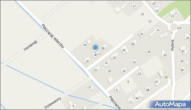 Wola Gołkowska, Płaczącej Wierzby, 40, mapa Wola Gołkowska
