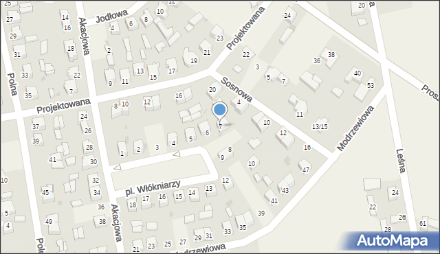 Wola Moszczenicka, Plac Włókniarzy, 7, mapa Wola Moszczenicka