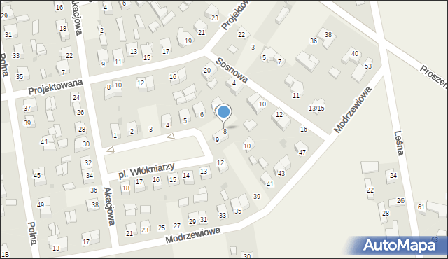 Wola Moszczenicka, Plac Włókniarzy, 8, mapa Wola Moszczenicka