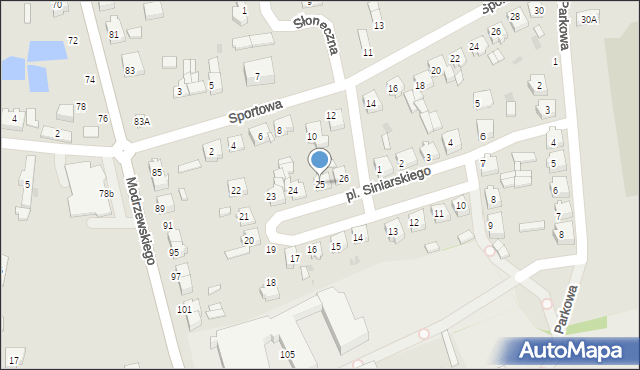 Wolbórz, Plac Siniarskiego, dr., 25, mapa Wolbórz