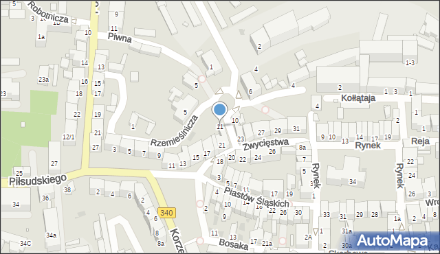 Wołów, Plac Króla Jana III Sobieskiego, 11, mapa Wołów