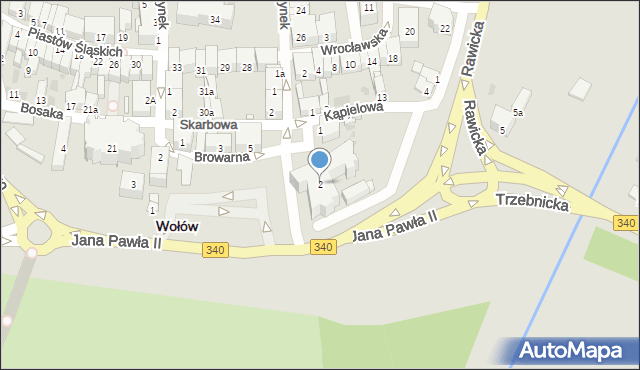 Wołów, Plac Piastowski, 2, mapa Wołów