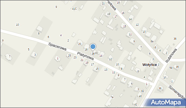 Wołyńce, Platynowa, 16, mapa Wołyńce