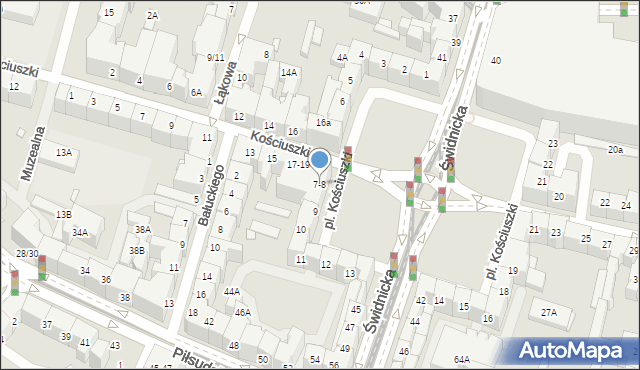 Wrocław, Plac Kościuszki Tadeusza, gen., 7-8, mapa Wrocławia
