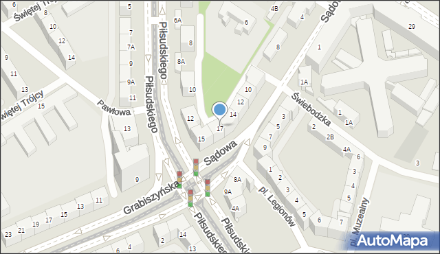 Wrocław, Plac Legionów, 17, mapa Wrocławia
