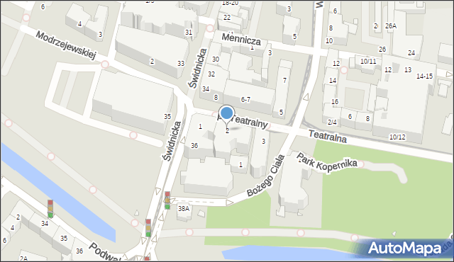 Wrocław, Plac Teatralny, 2, mapa Wrocławia