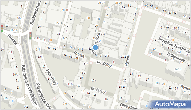 Wrocław, Plac Solny, 5, mapa Wrocławia