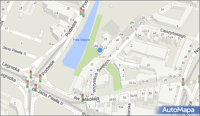 Wrocław, Plac Jana Pawła II, 13a, mapa Wrocławia