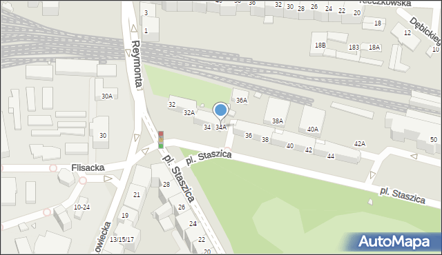 Wrocław, Plac Staszica Stanisława, 34A, mapa Wrocławia