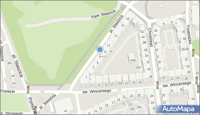 Wrocław, Plac Staszica Stanisława, 7, mapa Wrocławia