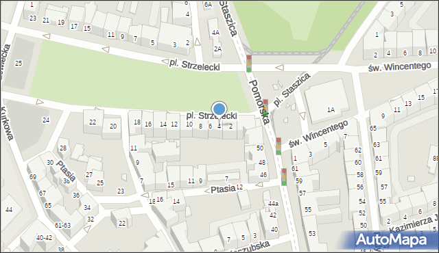 Wrocław, Plac Strzelecki, 4, mapa Wrocławia