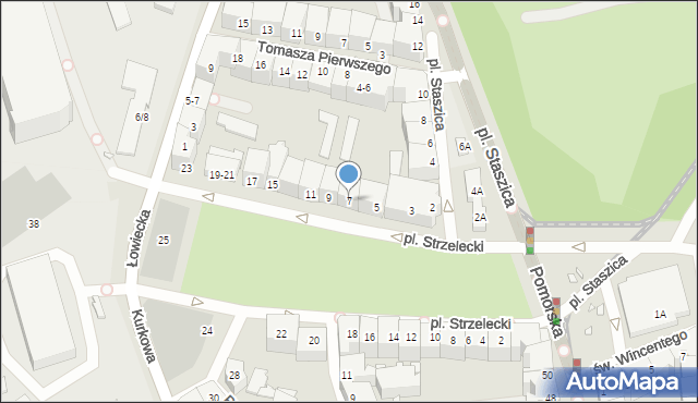 Wrocław, Plac Strzelecki, 7, mapa Wrocławia
