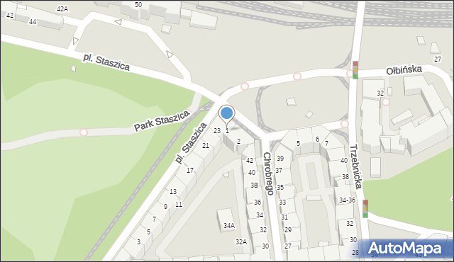 Wrocław, Plac Powstańców Wielkopolskich, 1, mapa Wrocławia