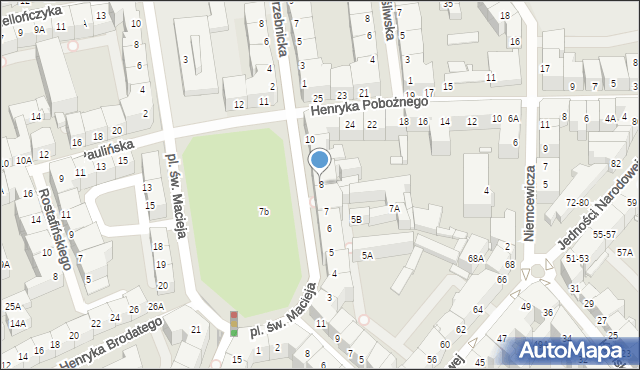 Wrocław, Plac św. Macieja, 8, mapa Wrocławia