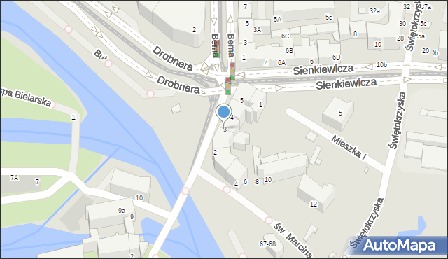 Wrocław, Plac Bema Józefa, gen., 3, mapa Wrocławia