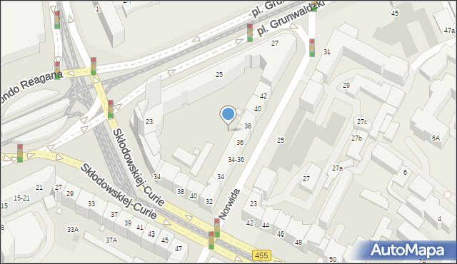 Wrocław, Plac Grunwaldzki, 25a, mapa Wrocławia