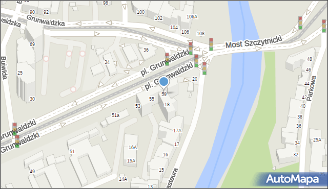 Wrocław, Plac Grunwaldzki, 59, mapa Wrocławia