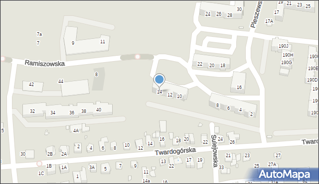 Wrocław, Pleszewska, 14, mapa Wrocławia