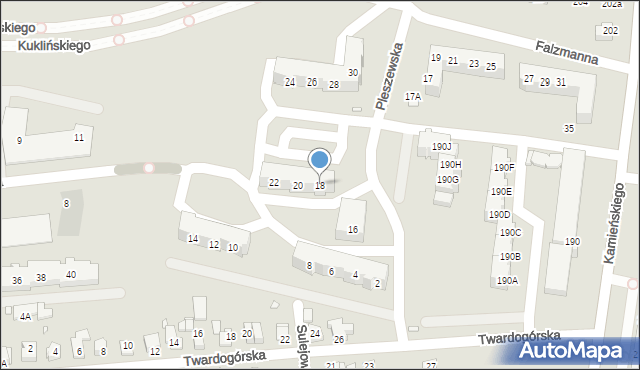 Wrocław, Pleszewska, 18, mapa Wrocławia