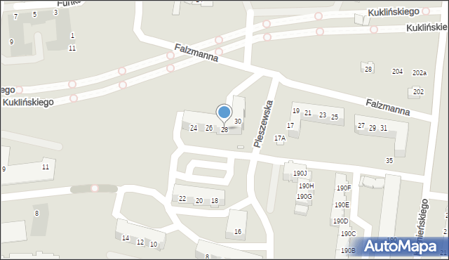 Wrocław, Pleszewska, 28, mapa Wrocławia