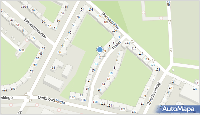 Wrocław, Plater Emilii, 11, mapa Wrocławia