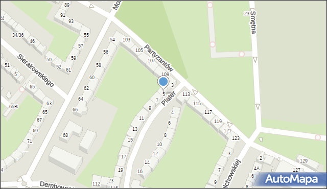 Wrocław, Plater Emilii, 5, mapa Wrocławia